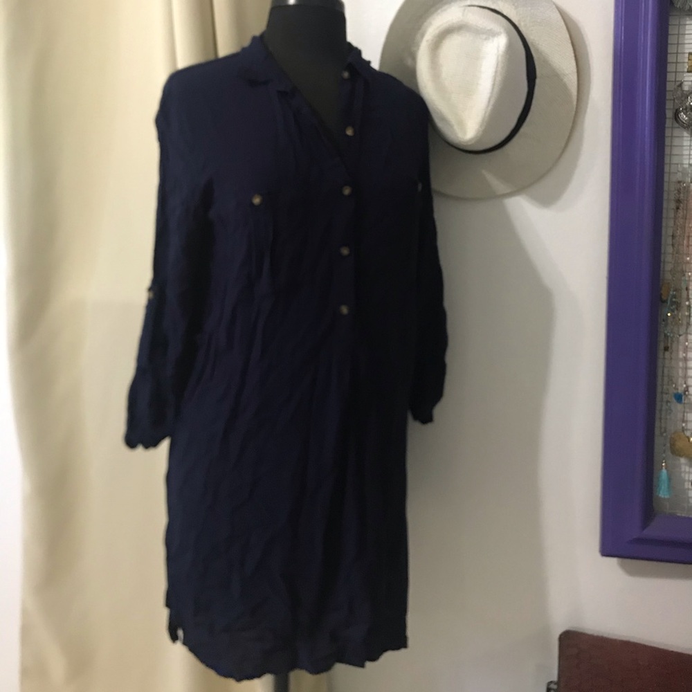Navi Blue shirt dress